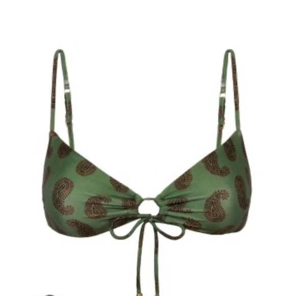 Vix Paula Hermanny Green Paisley Bikini Top, Large - Picture 1 of 8